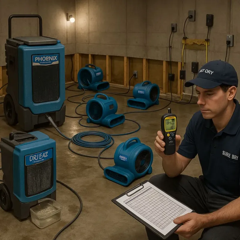 Structural Drying and Dehumidification process in Marietta, WA